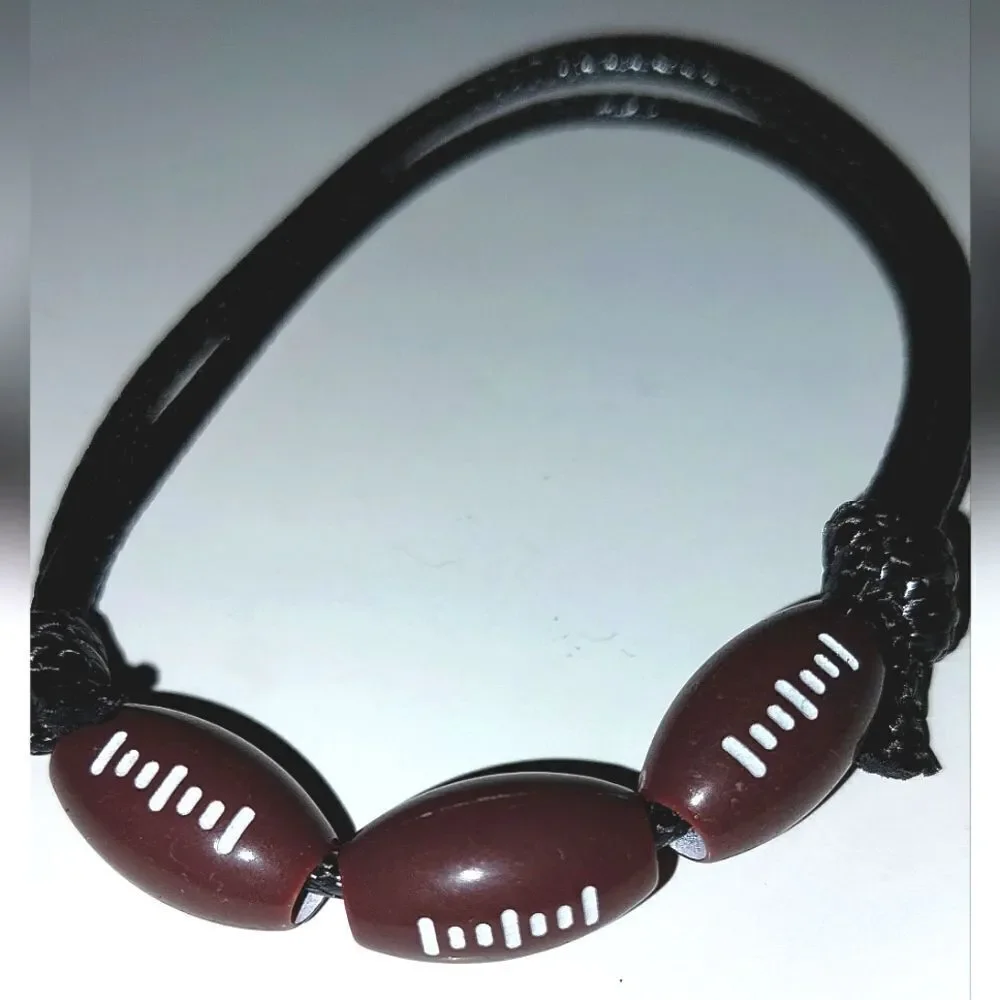 Unisex kids' football adjustable charm bracelet